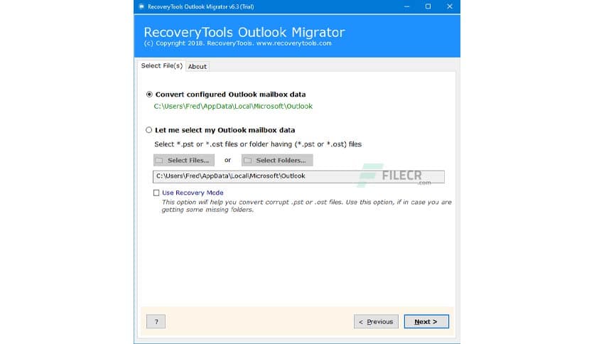 RecoveryTools Outlook Migrator 7.0