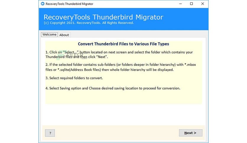 RecoveryTools Thunderbird Migrator 8.0