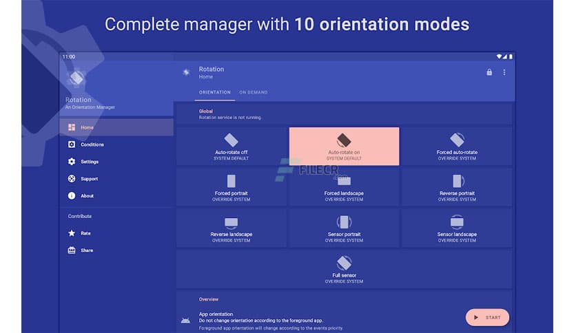 Rotation – Orientation Manager 29.2.1