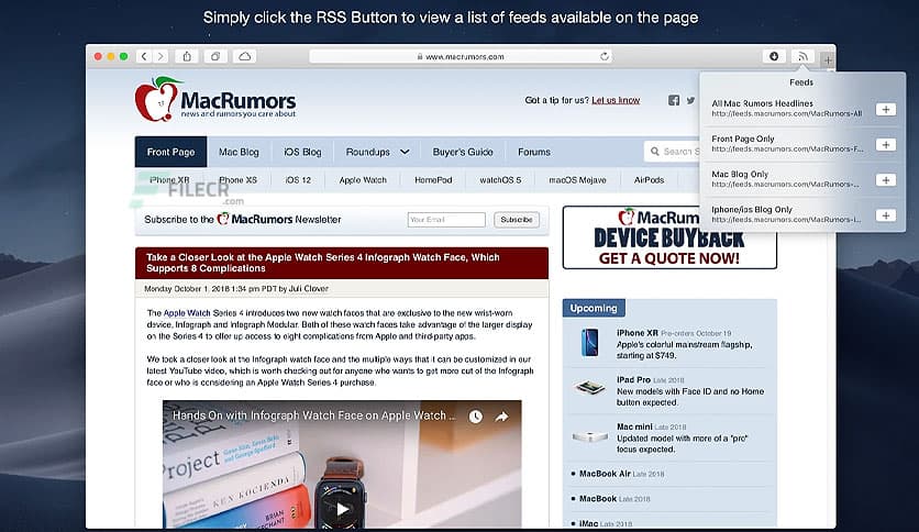 RSS Button for Safari 1.7.3