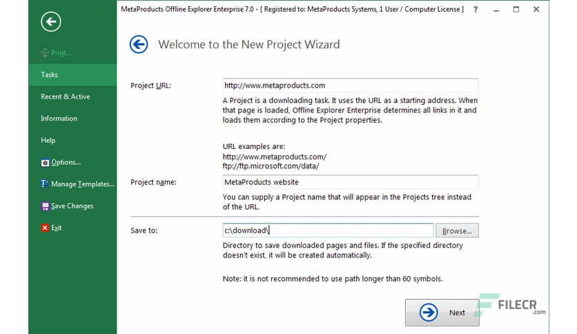 MetaProducts Offline Explorer Enterprise 8.8.0.5004