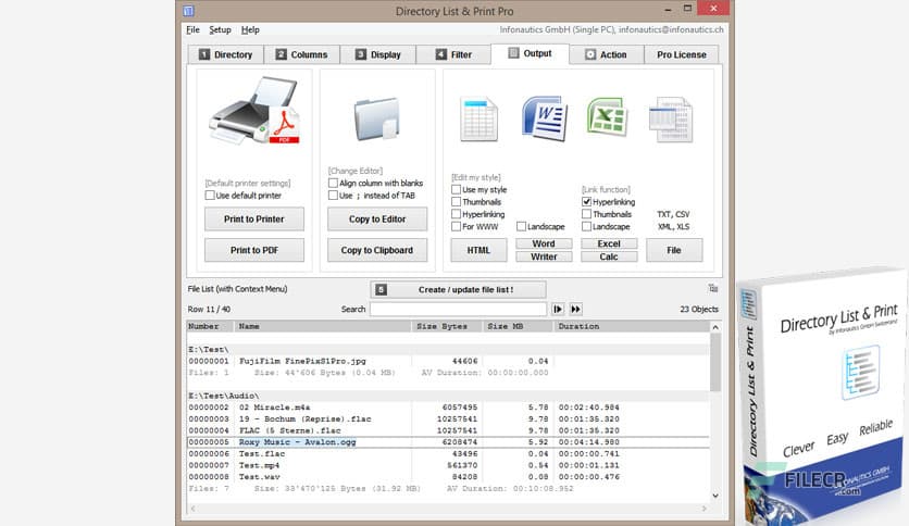 Directory List and Print Pro 4.40