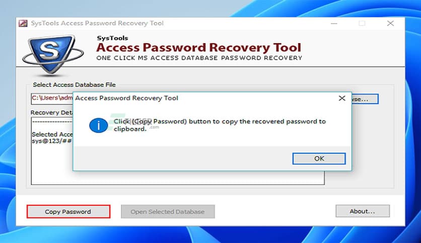 SysTools Access Password Recovery 6.5