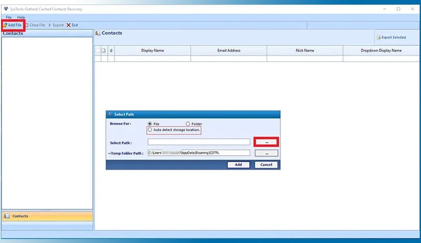 SysTools Outlook Cached Contacts Recovery 9.0