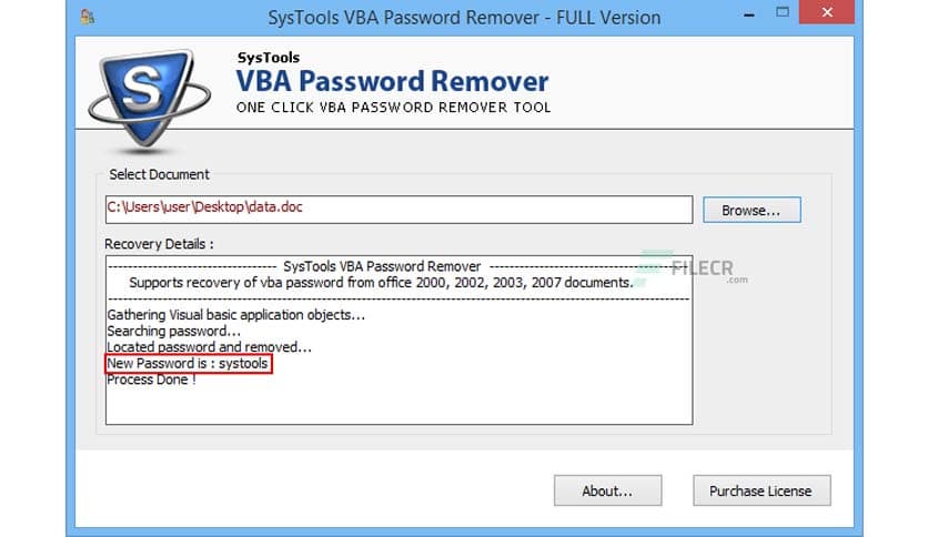 SysTools VBA Password Remover 7.2
