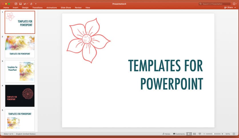 Template for MS PowerPoint 6.0