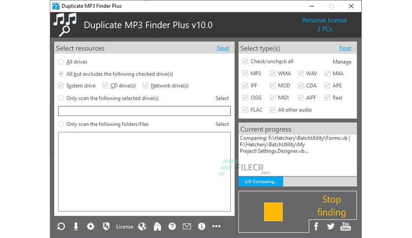 TriSun Duplicate MP3 Finder Plus 16.0.38