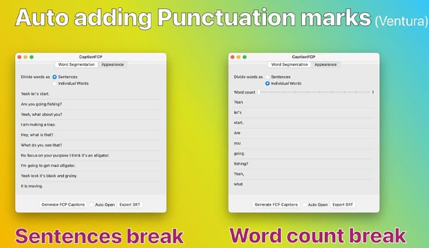 Caption Generator for FinalCut 1.2.1