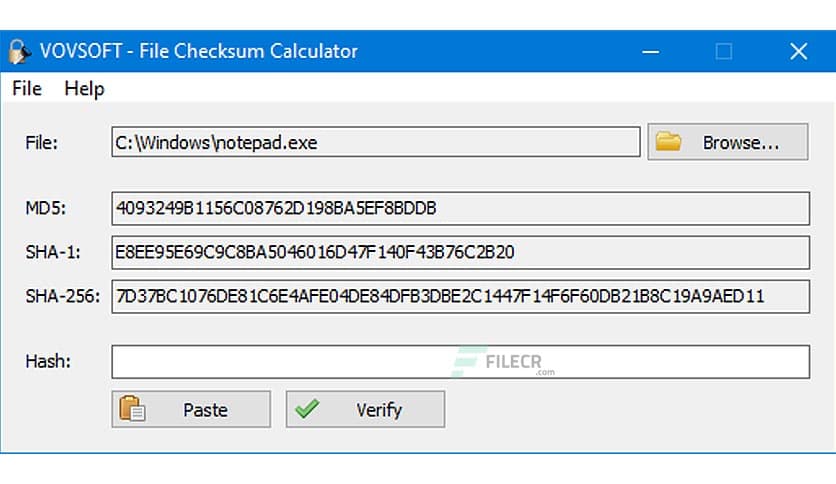 VovSoft File Checksum Calculator 2.4