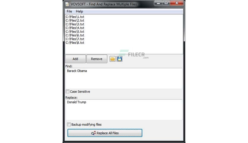 VovSoft Find And Replace Multiple Files 2.3