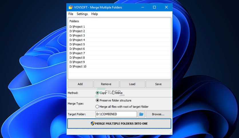 VovSoft Merge Multiple Folders 2.3
