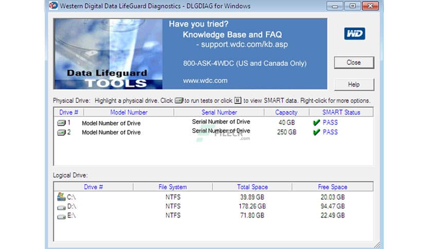 Western Digital Data Lifeguard Diagnostics 1.37