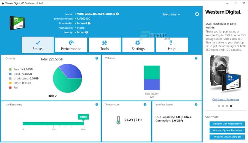 Western Digital WD SSD Dashboard 7.0.2.3