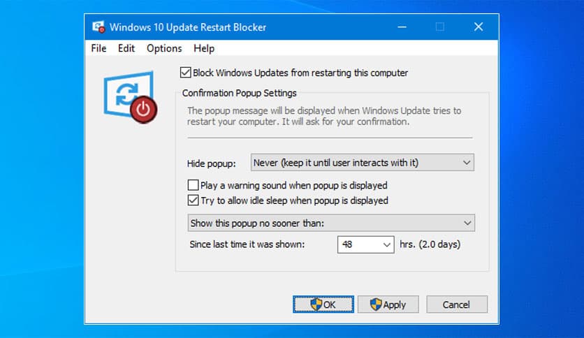 Windows 10 Update Restart Blocker 1.2